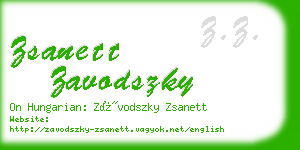 zsanett zavodszky business card